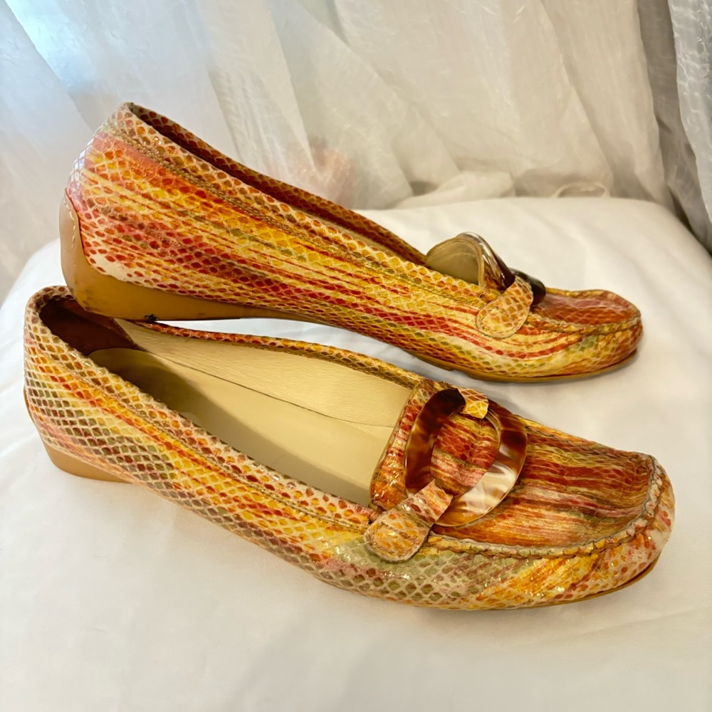 Stuart Weitzman Ombr Colored Python-Textured Flat… - image 4